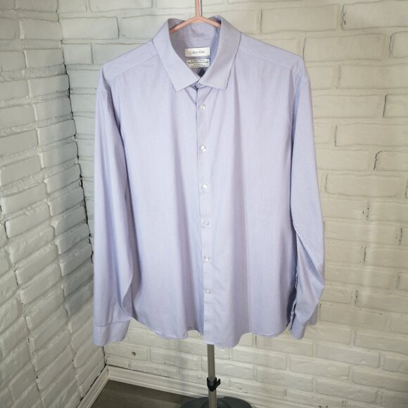 Calvin Klein All Season Stretch Slim Fit Wicking Men's Size XL Purple Shirt - Picture 1 of 12